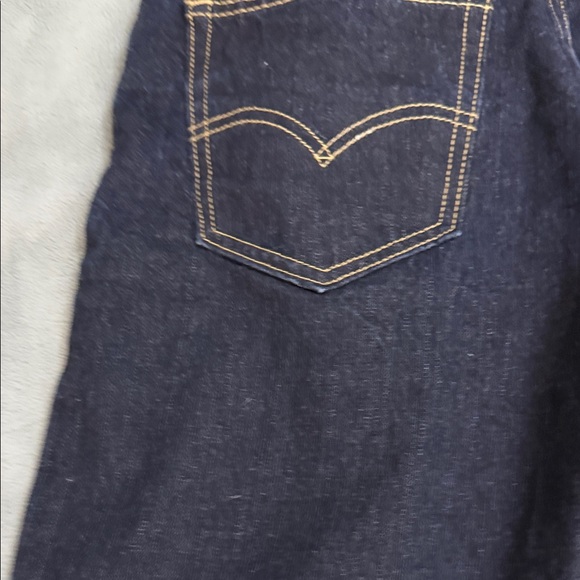 Levi's Navy Blue Denim Cutoff Shorts with Back Pocket Stitching - Picture 4 of 9